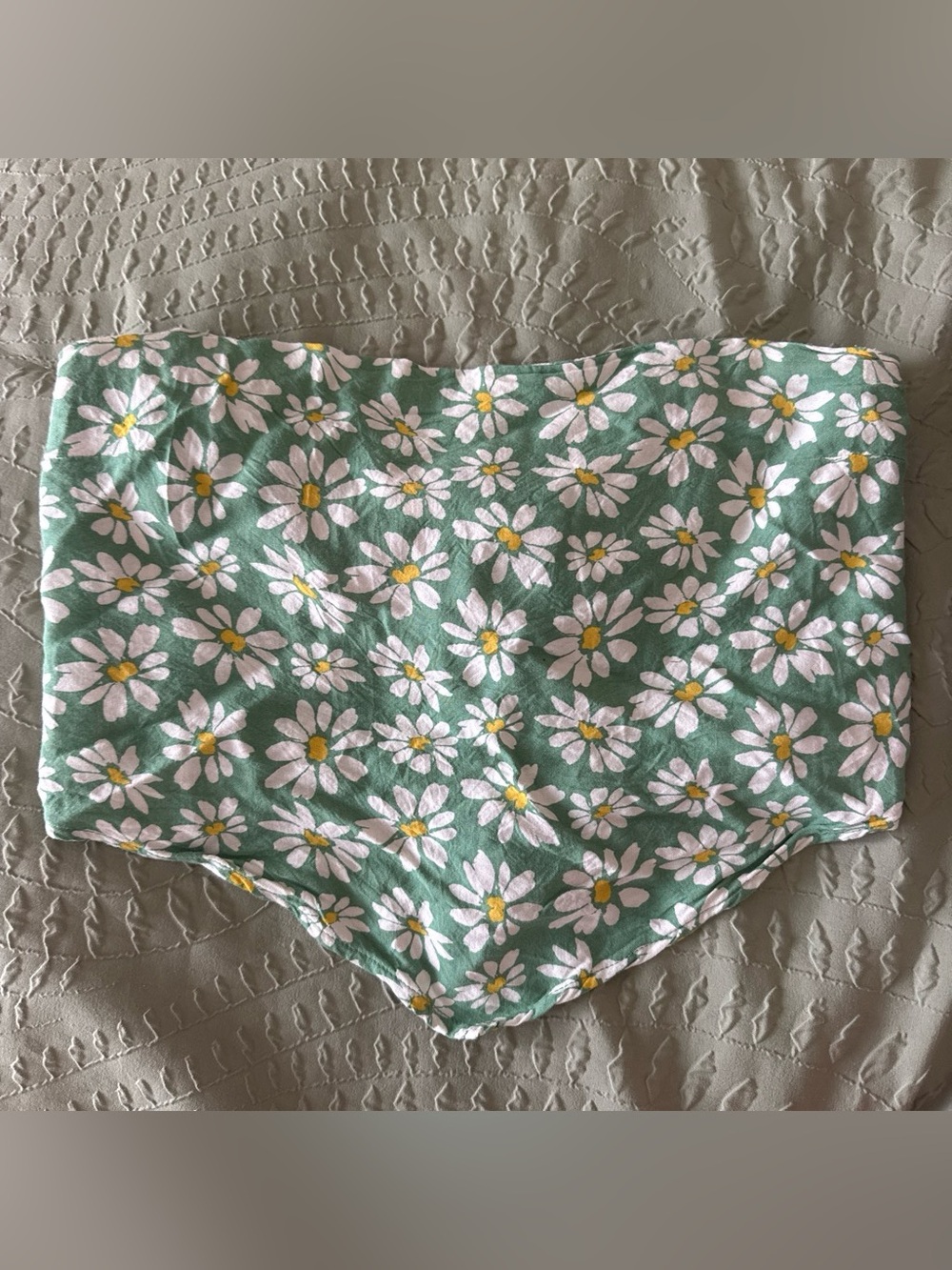 Green Daisy Print Bandana Tube Top